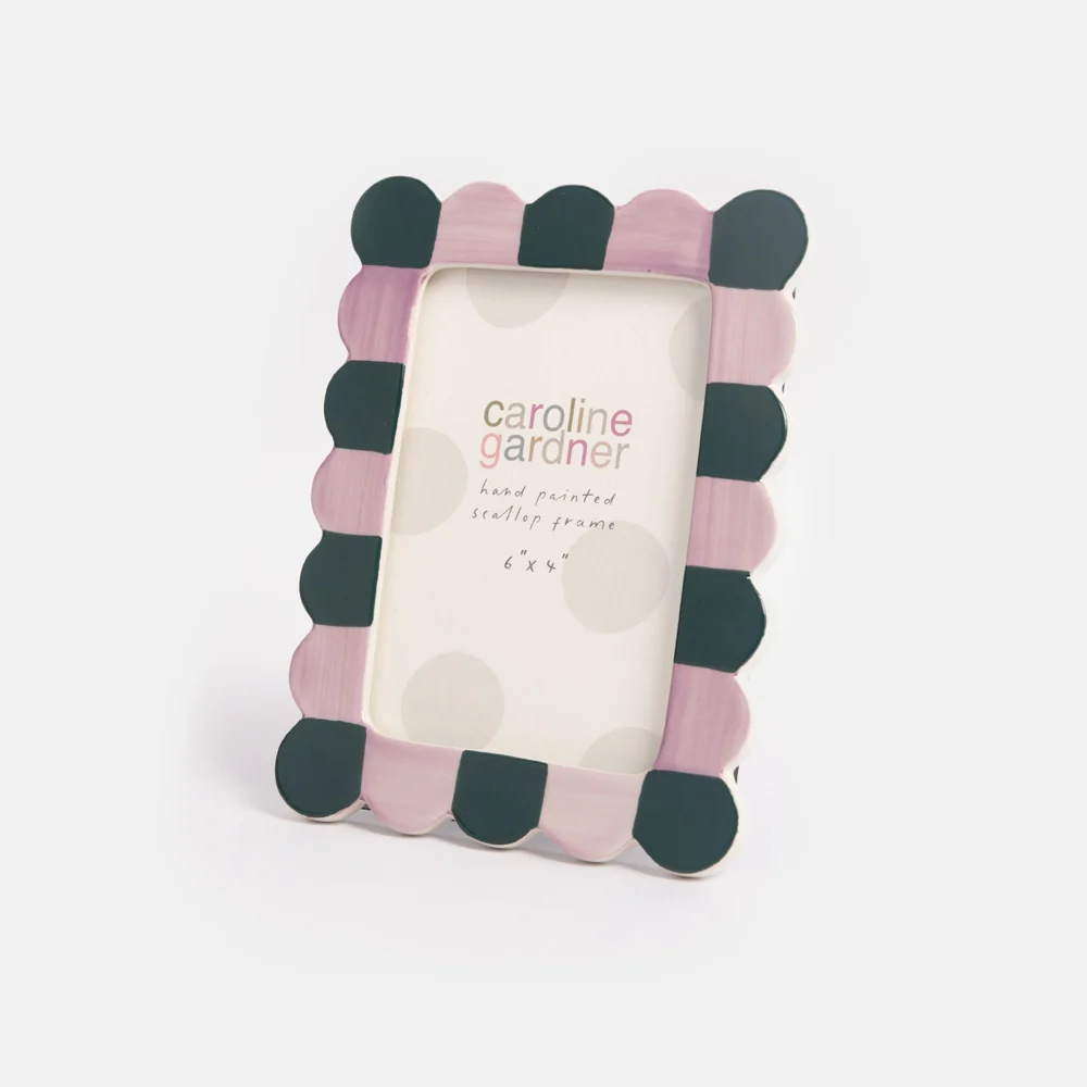Caroline Gardner Lilac and Teal Scallop Edge Photo Frame 4x6 - Image 3