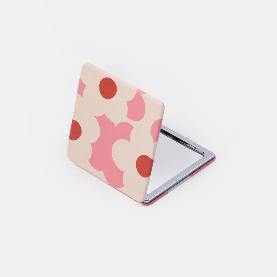 Caroline Gardner at Gifted Boston Spa - Pink Flower Square Pocket Mirror