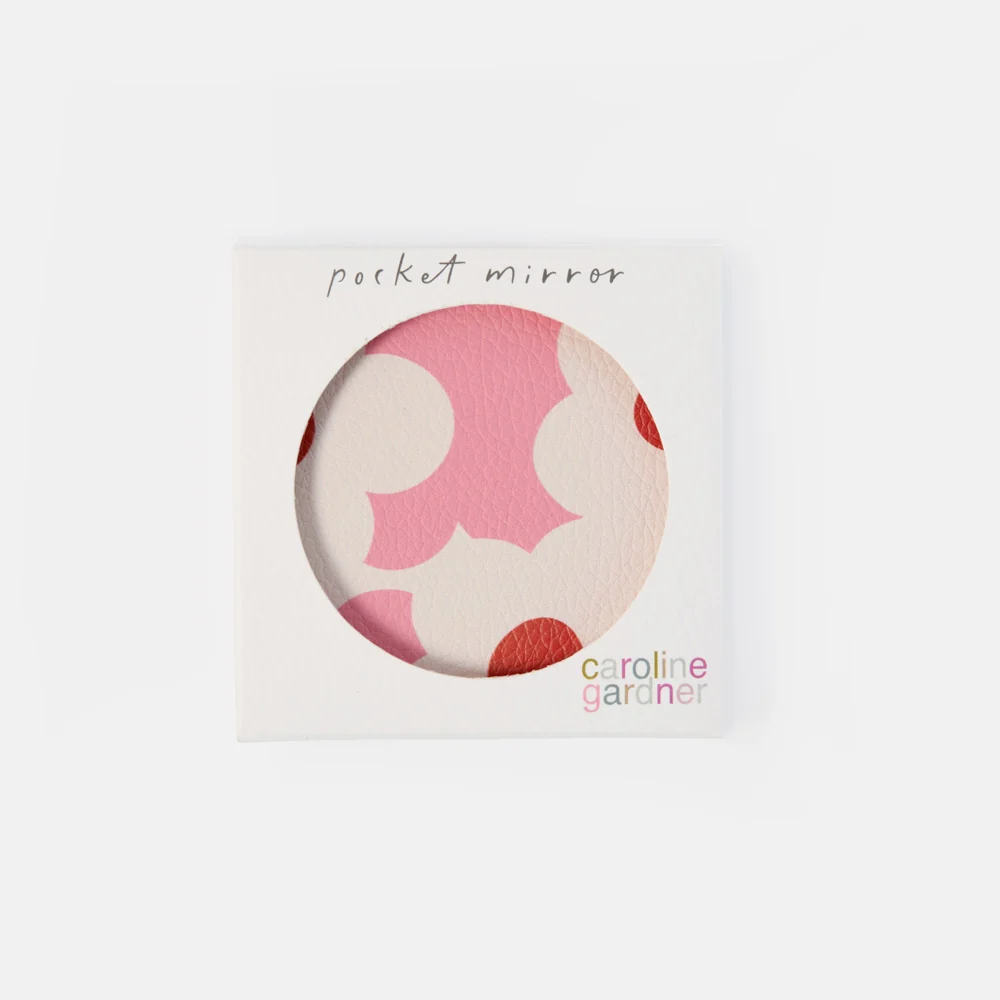 Caroline Gardner Pink Flower Square Pocket Mirror - Image 5