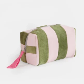 Caroline Gardner at Gifted Boston Spa - Pink Green Stripe Cosmetic Bag