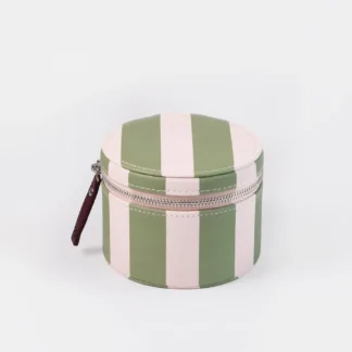 Caroline Gardner at Gifted Boston Spa - Pink Green Stripe Round Jewellery Box