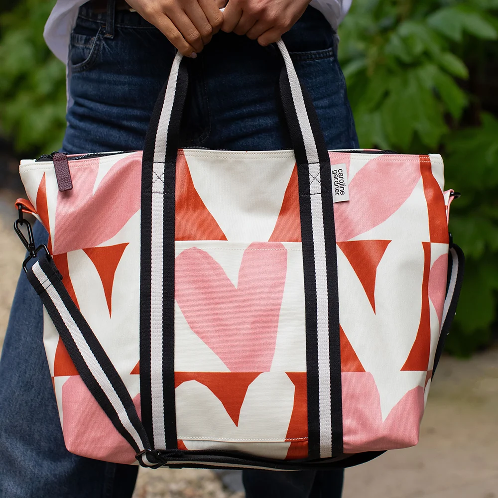 Caroline Gardner at Gifted Boston Spa - Weekend Bag Pink Orange Hearts