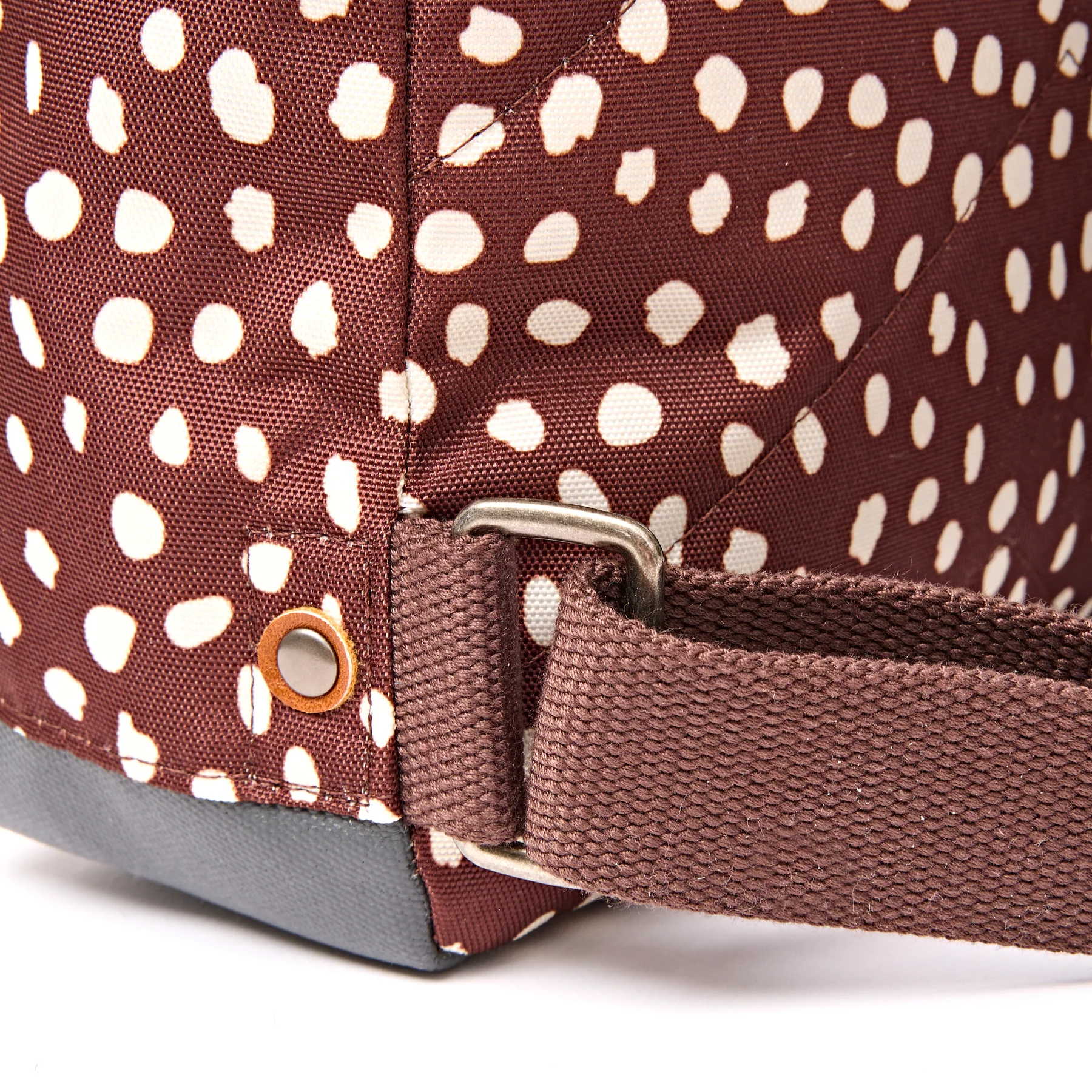 Roka Bantry B Recycled Canvas Backpack Small in Brown Dot - Image 8
