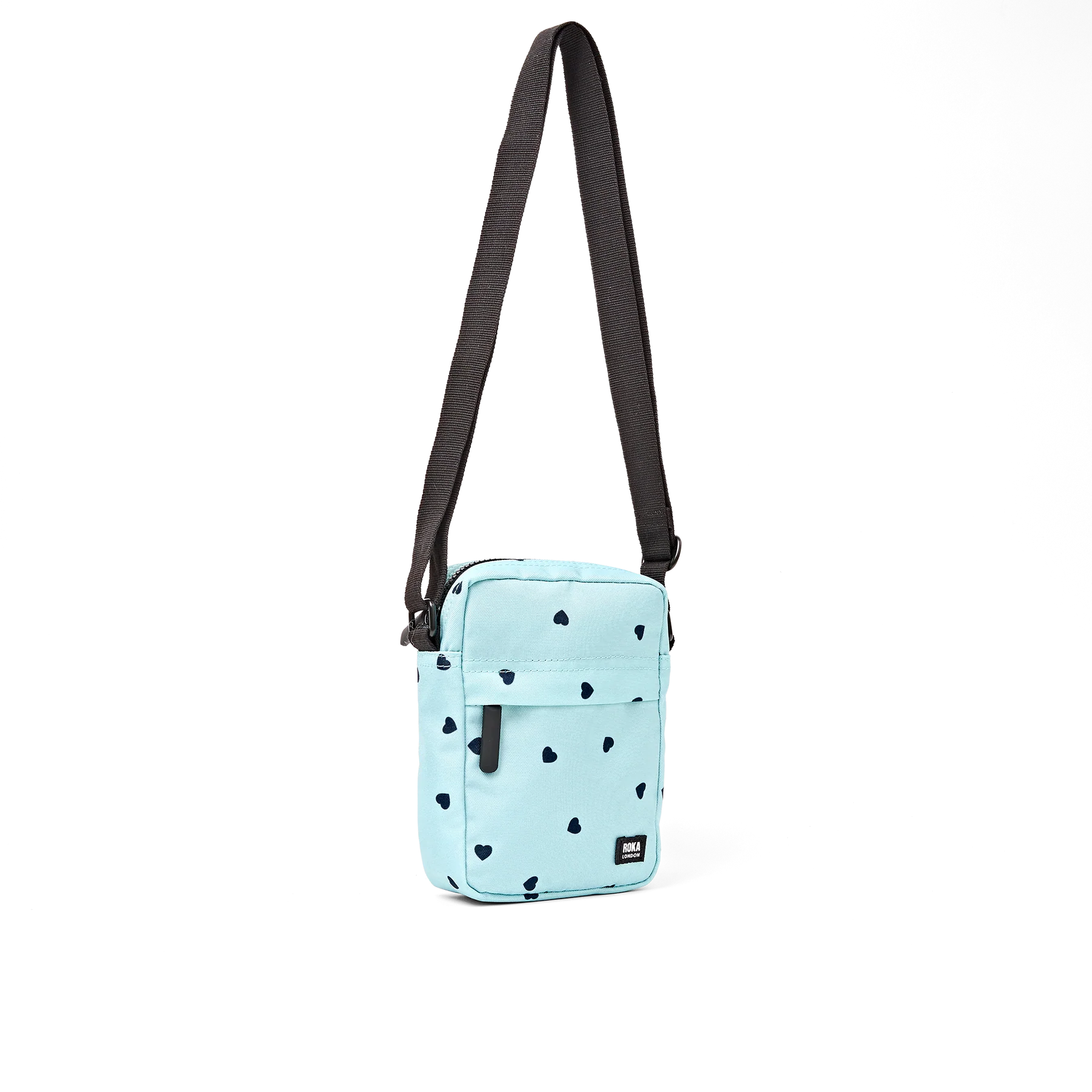 Roka Bond Pocket Recycled Canvas Small Cross Body Bag Hearts