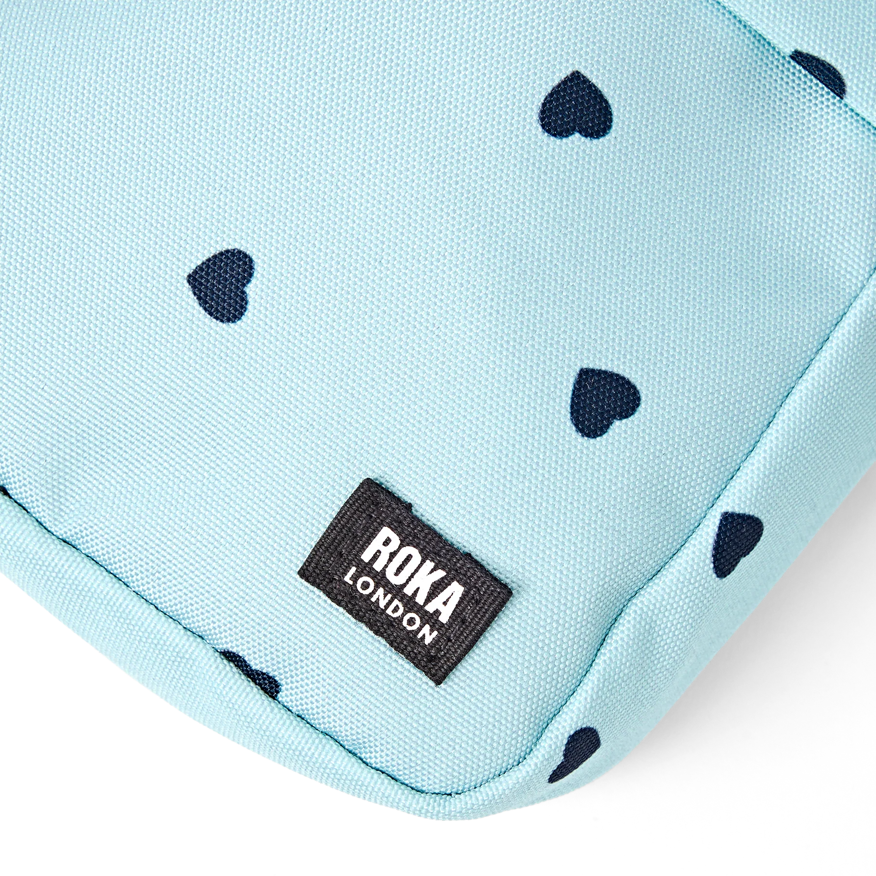 Roka Bond Pocket Recycled Canvas Small Cross Body Bag Hearts - Image 10