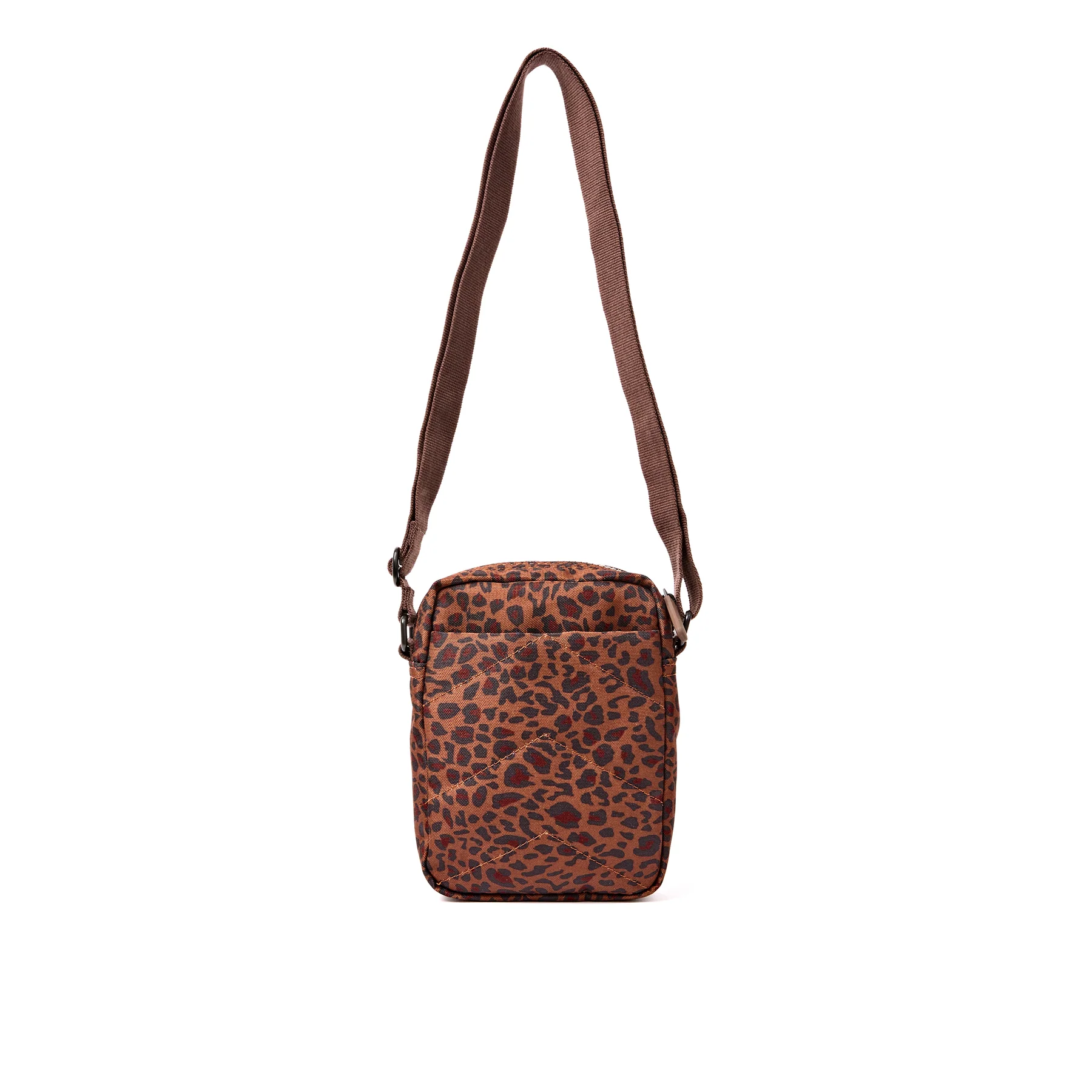 Roka Bond Pocket Recycled Canvas Small Cross Body Bag Mini Leopard - Image 4