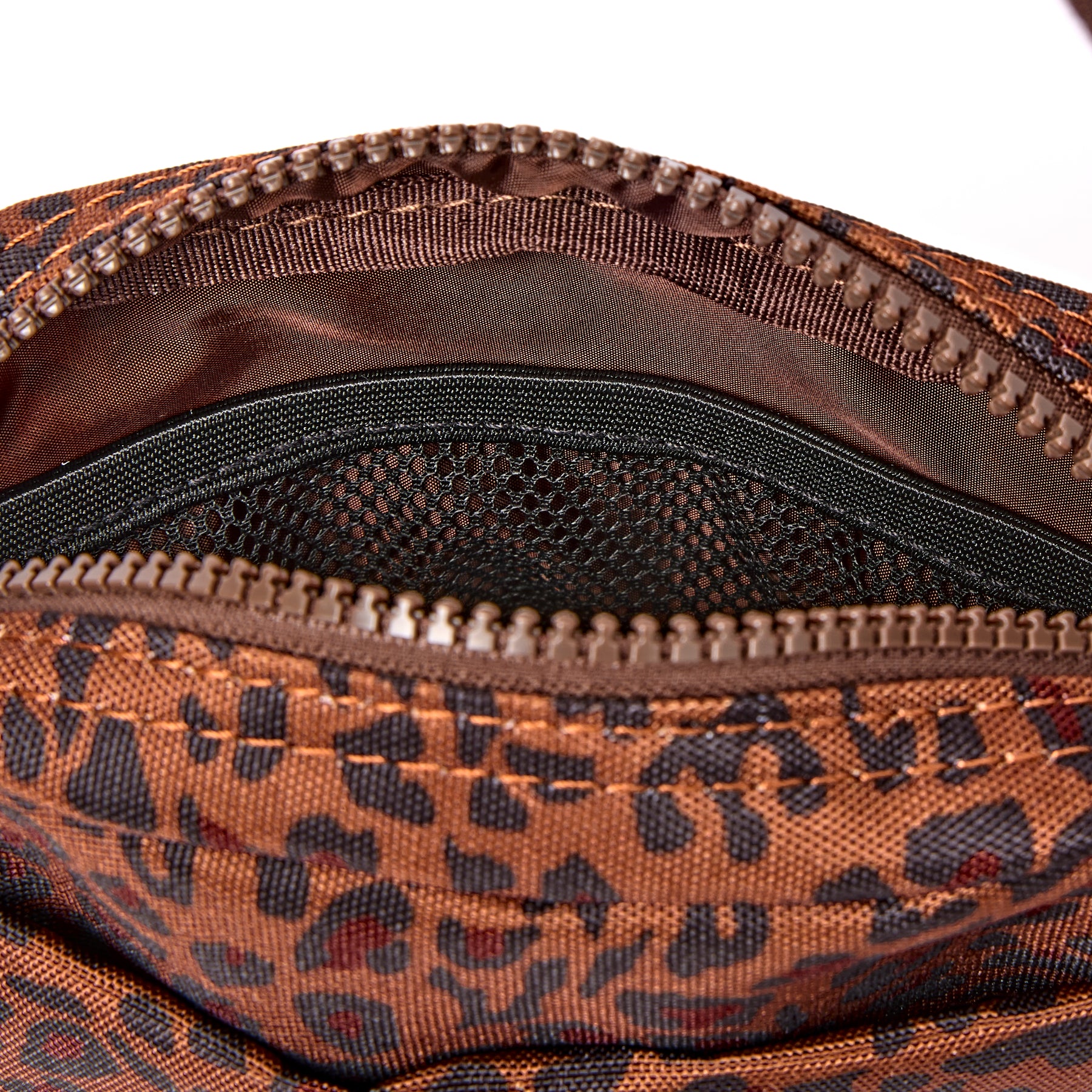 Roka Bond Pocket Recycled Canvas Small Cross Body Bag Mini Leopard - Image 5