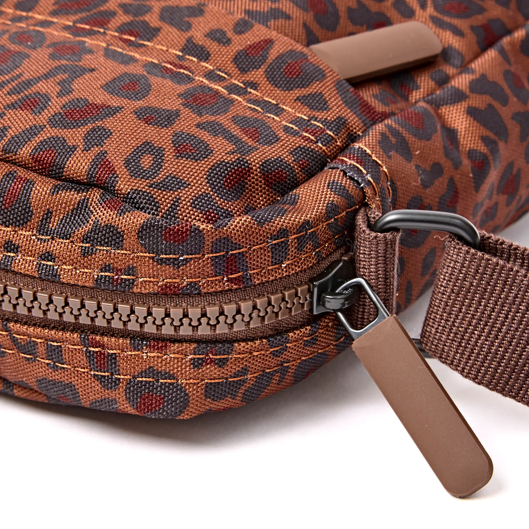 Roka Bond Pocket Recycled Canvas Small Cross Body Bag Mini Leopard - Image 7
