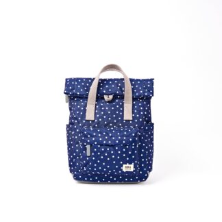 Roka Canfield Rolltop Backpack Navy Polka Dot Small