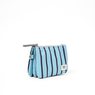Roka Wallet Carnaby Recycled Canvas Small Blue Stripe