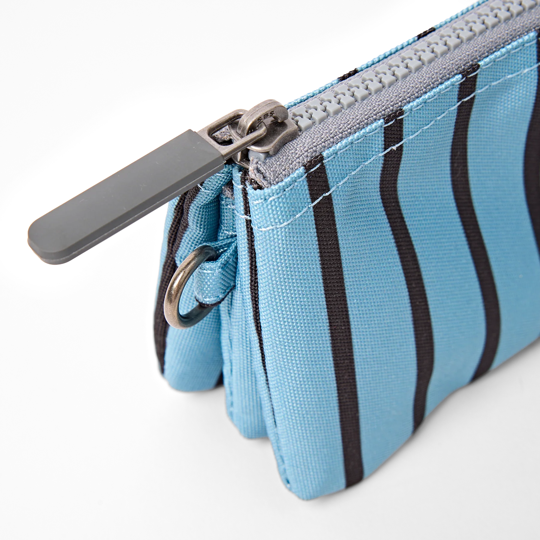 Roka Wallet Carnaby Recycled Canvas Small Blue Stripe - Image 6