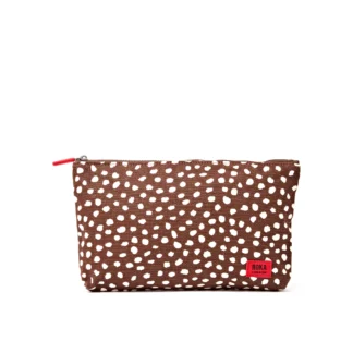 Roka at Gifted Boston Spa - Maida Vale Pouch Medium in Brown Spot Cotton Canvas