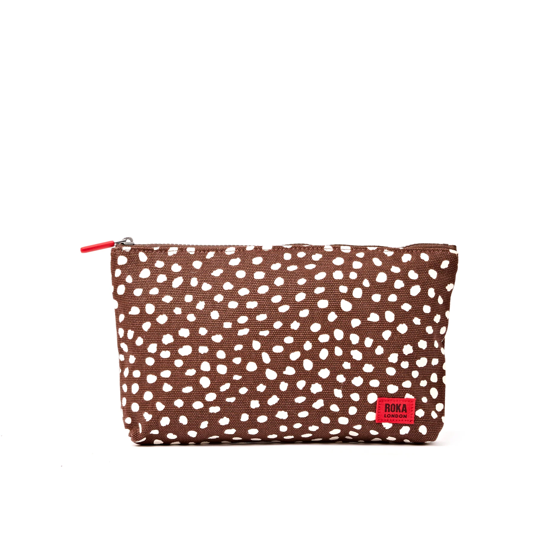Roka at Gifted Boston Spa - Maida Vale Pouch Medium in Brown Spot Cotton Canvas