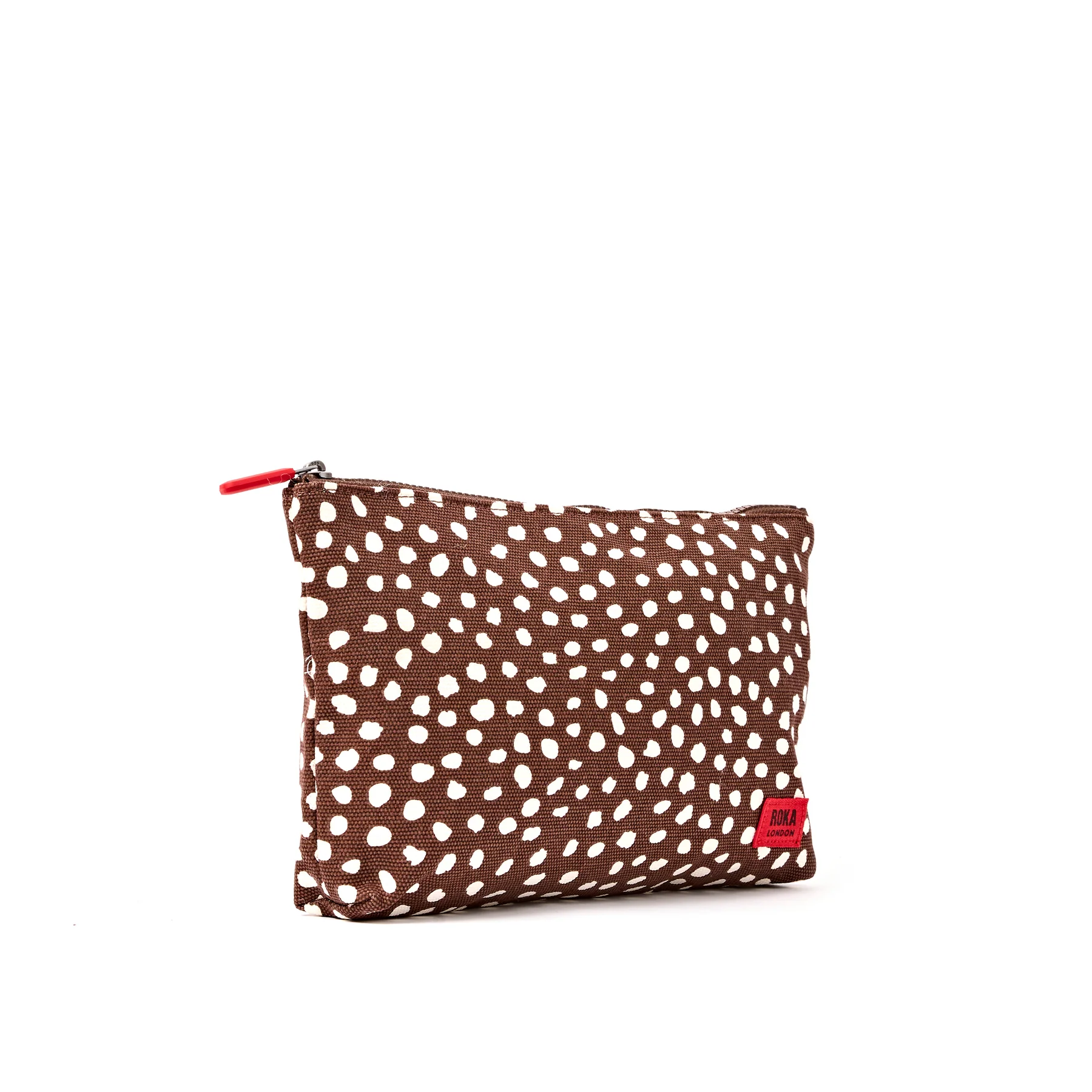 Roka Maida Vale Pouch Cotton Canvas Brown Spot - Image 2