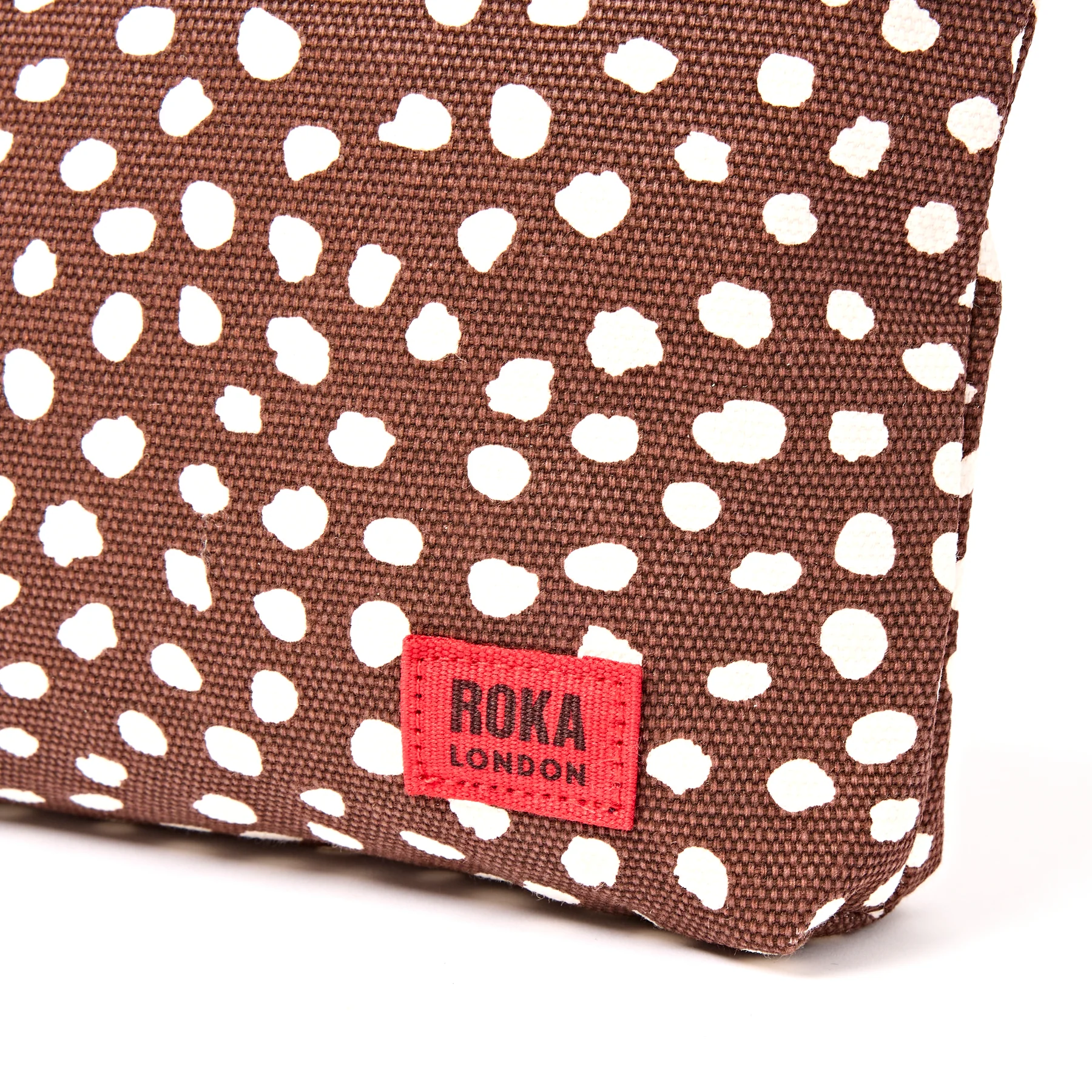 Roka Maida Vale Pouch Cotton Canvas Brown Spot - Image 7