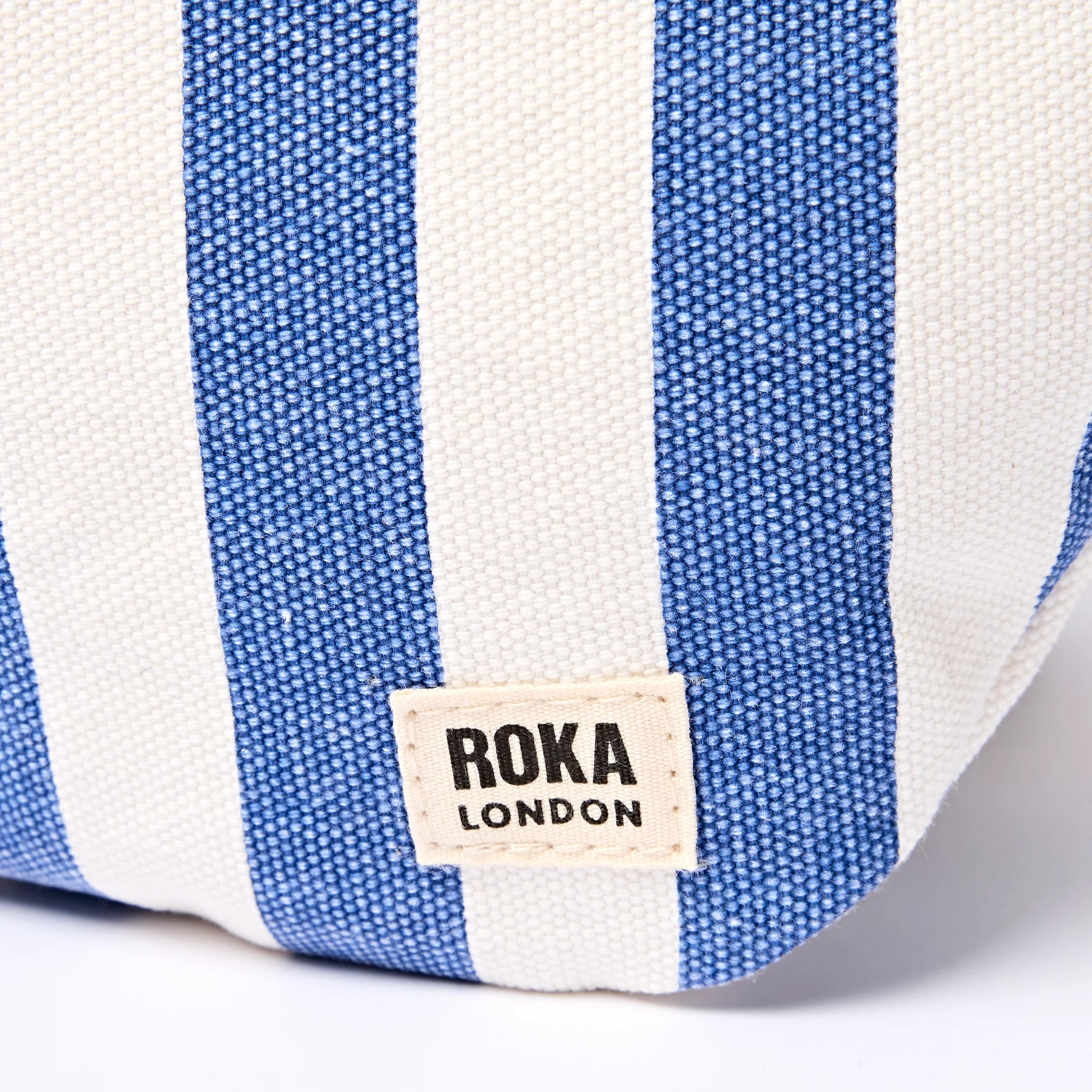 Roka Mill Hill Crossbody Bag in Denim Stripe Cotton Canvas - Image 10