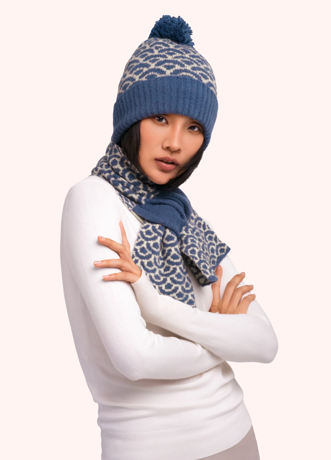Powder Agatha Pompom Hat Denim Mix - Image 2