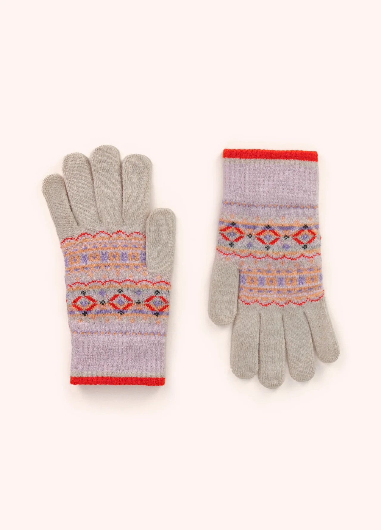 Powder Fair Isle Gloves Cream - Image 2