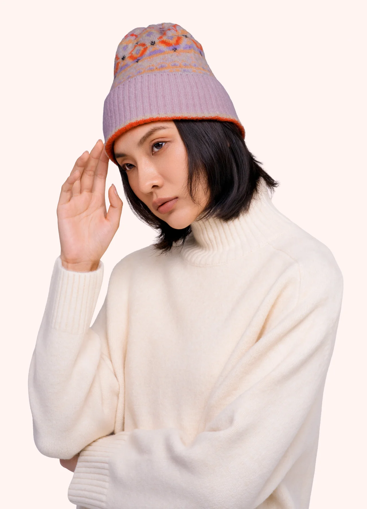 Powder Fair Isle Beanie Cream Mix - Image 2