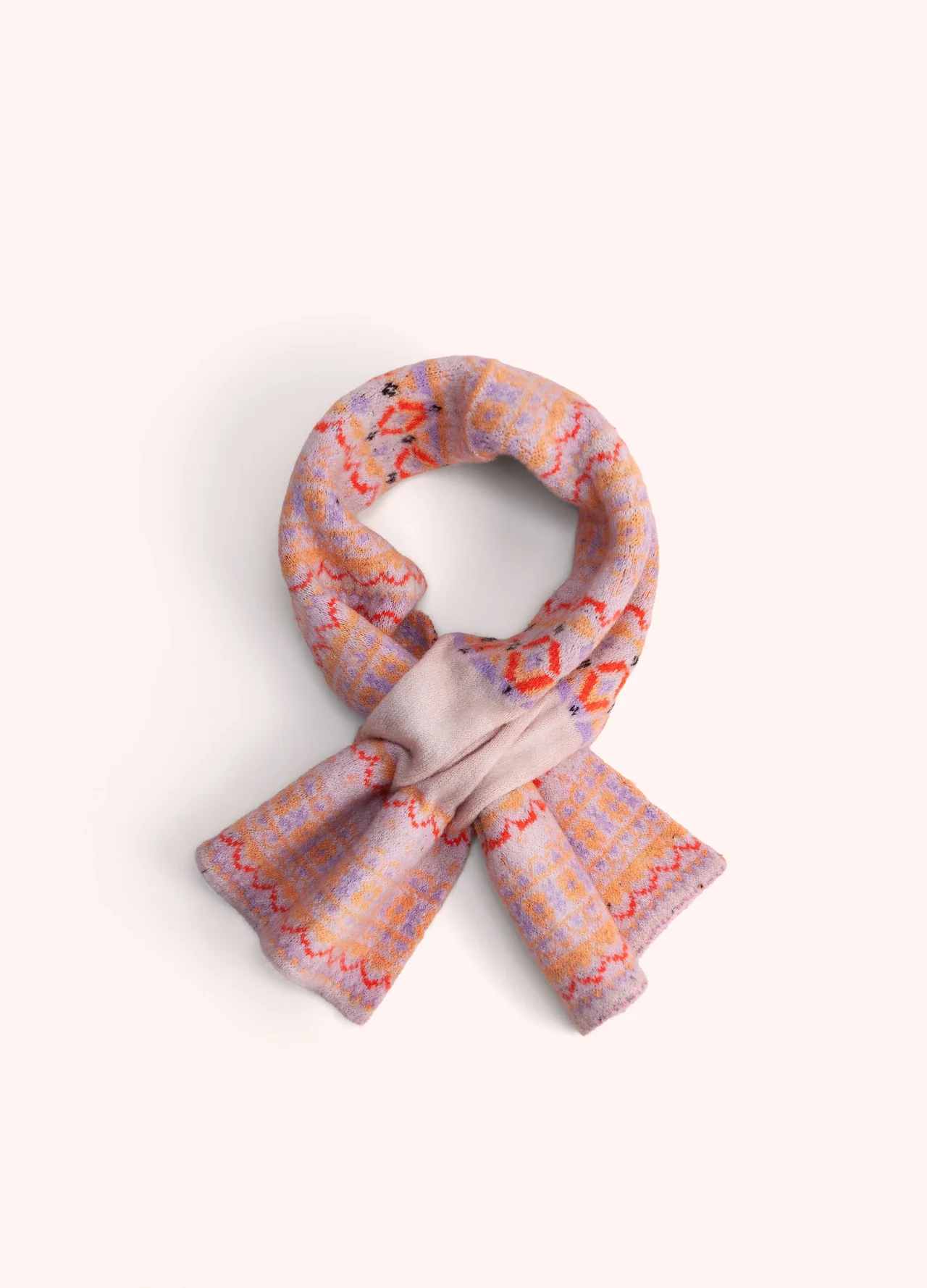 Powder Fair Isle Scarf Cream Mix - Image 3