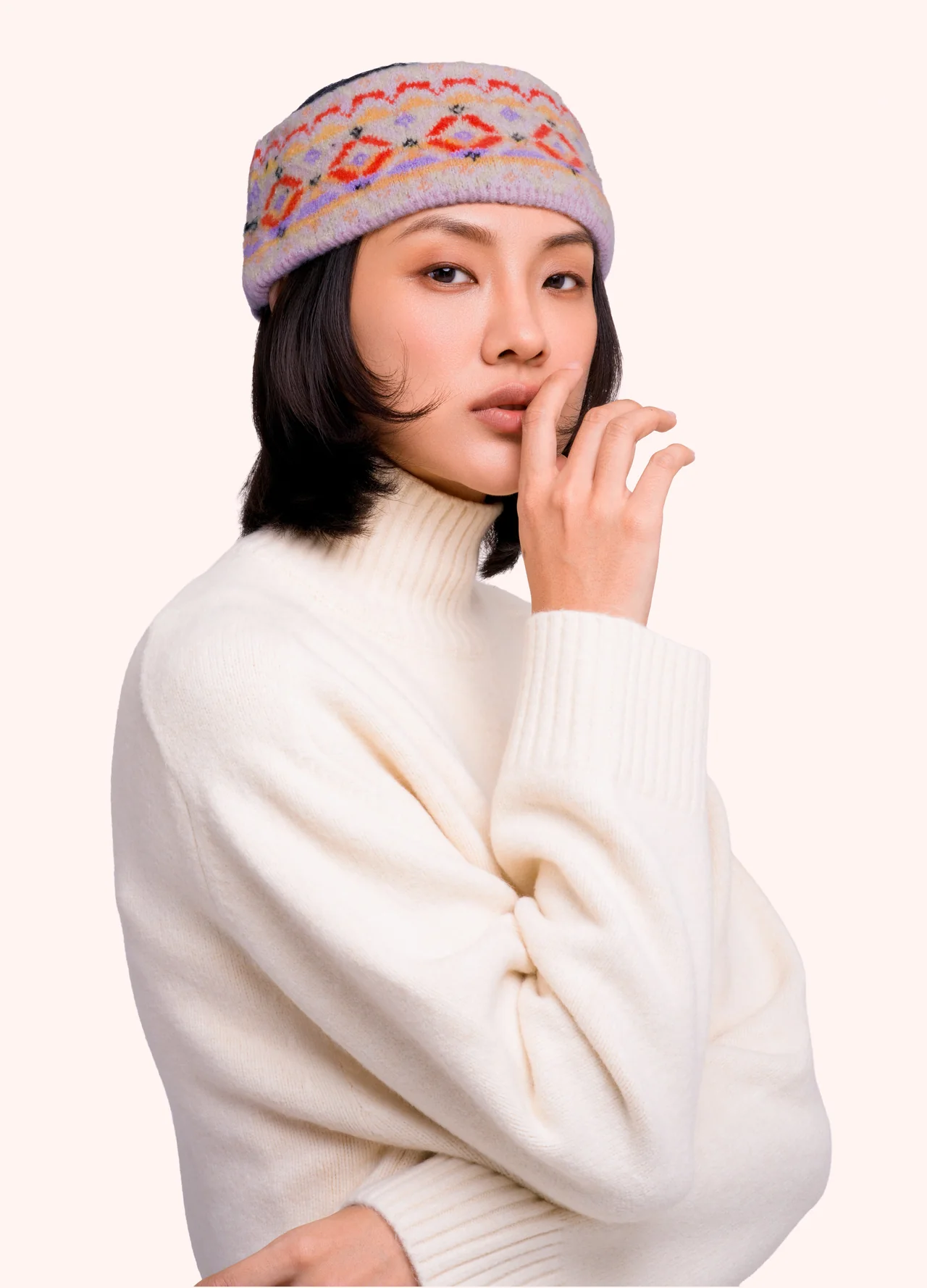 Powder Fair Isle Headband Cream Mix - Image 2
