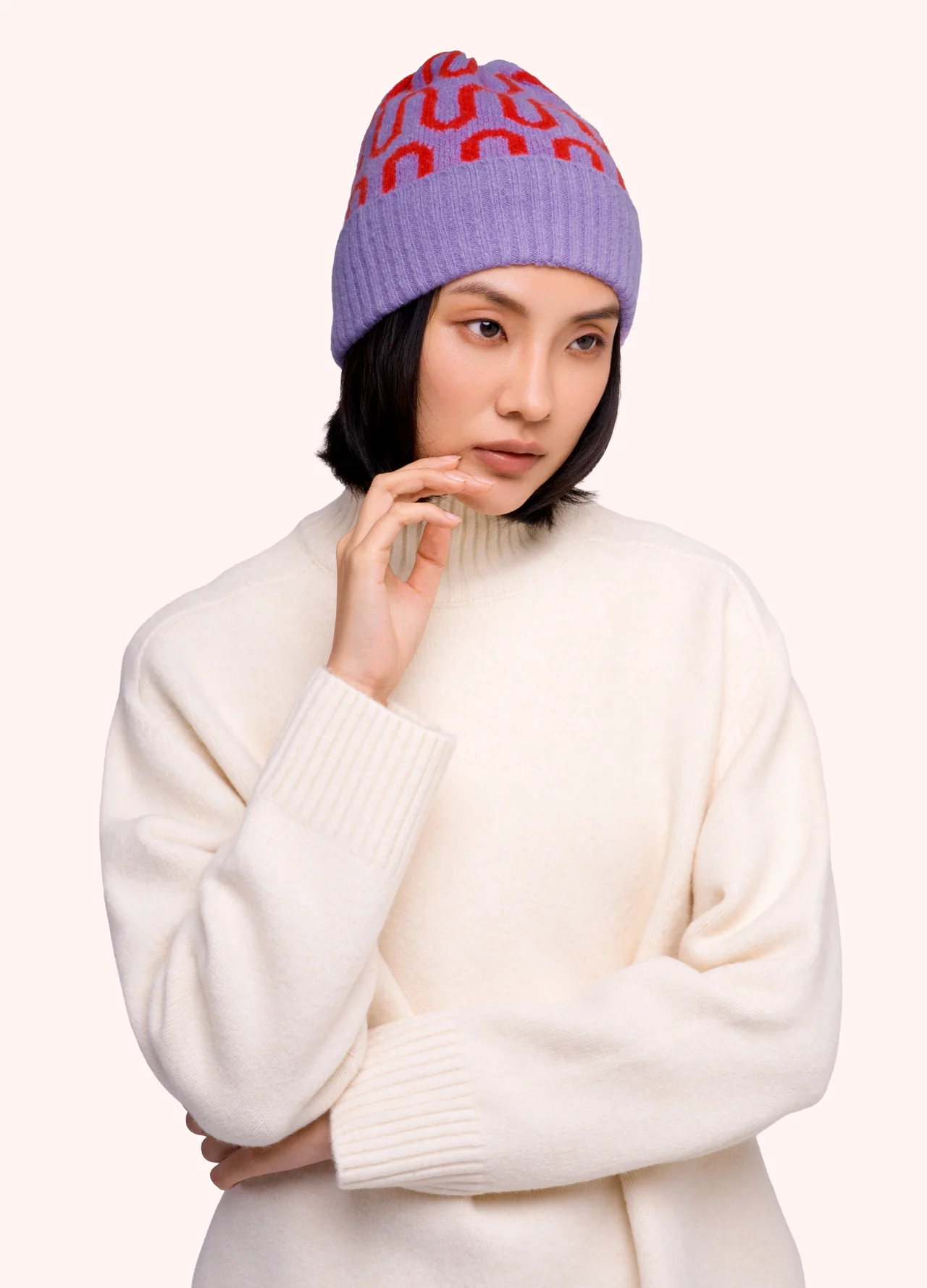 Powder Luna Beanie Lilac Orange - Image 2