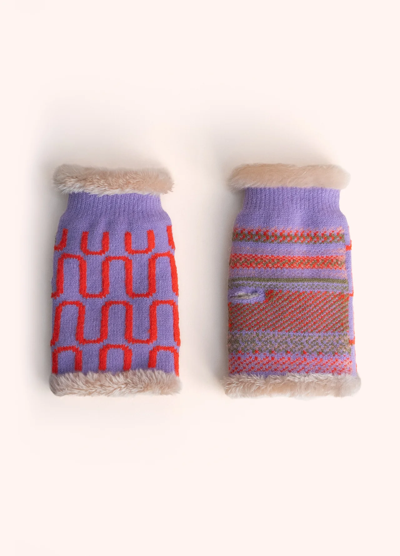 Powder Luna Wrist Warmers Lilac Orange - Image 2