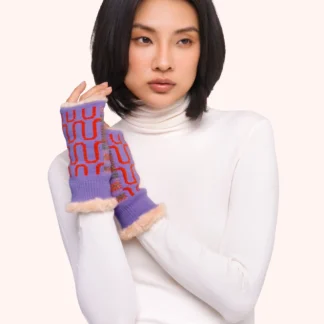 Powder Luna Wrist Warmers Lilac Orange