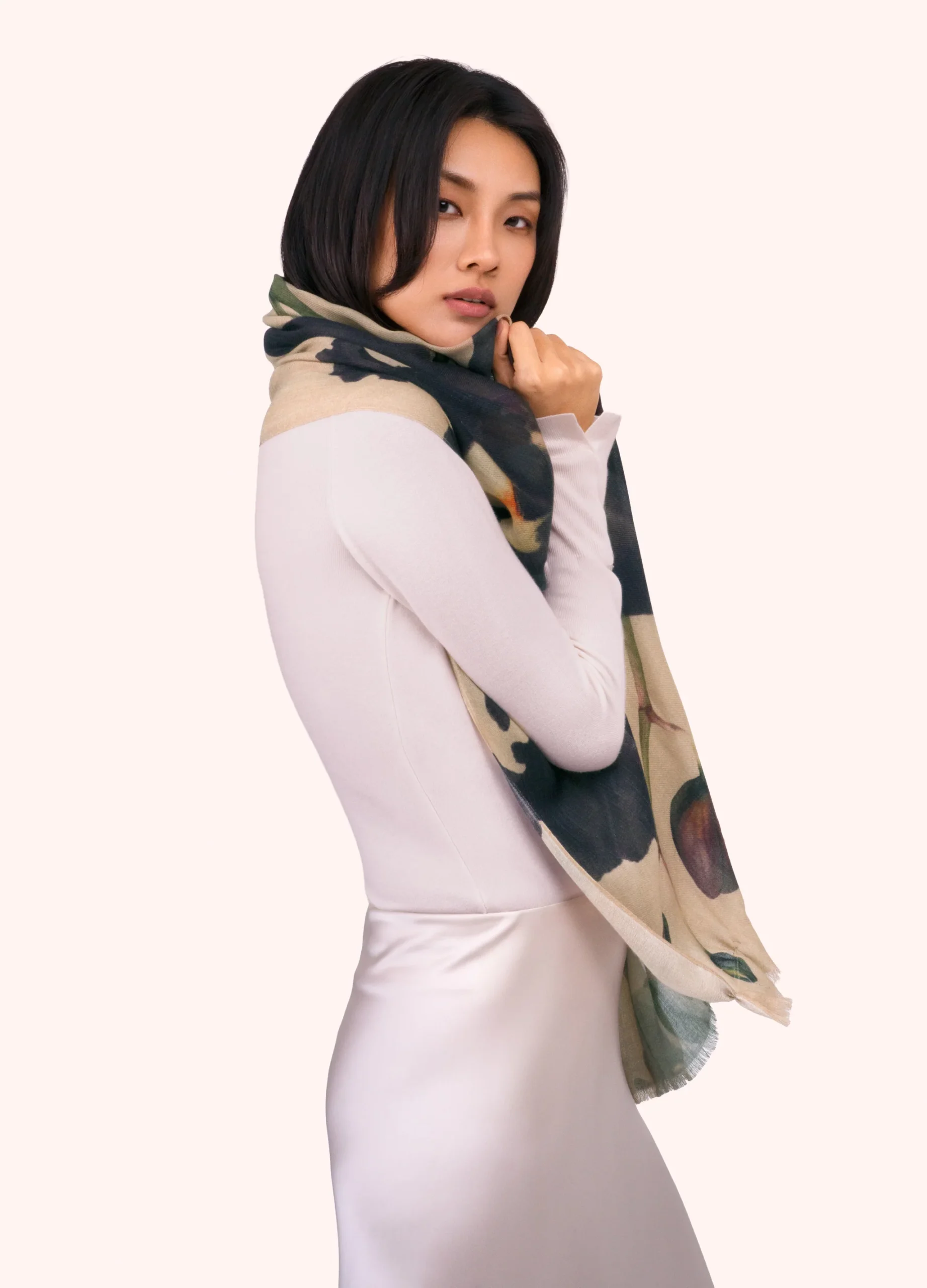 Powder Midnight Orchid Wool Mix Scarf - Image 5