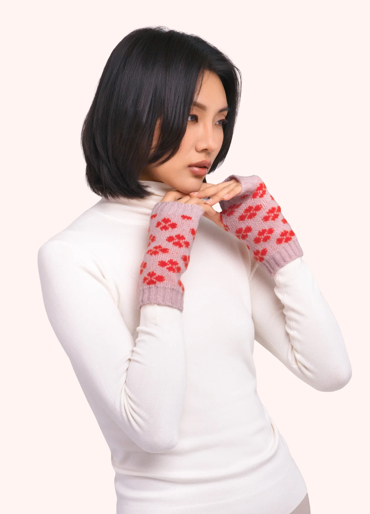 Powder Roxy Wrist Warmers Rose and Tangerine Mix