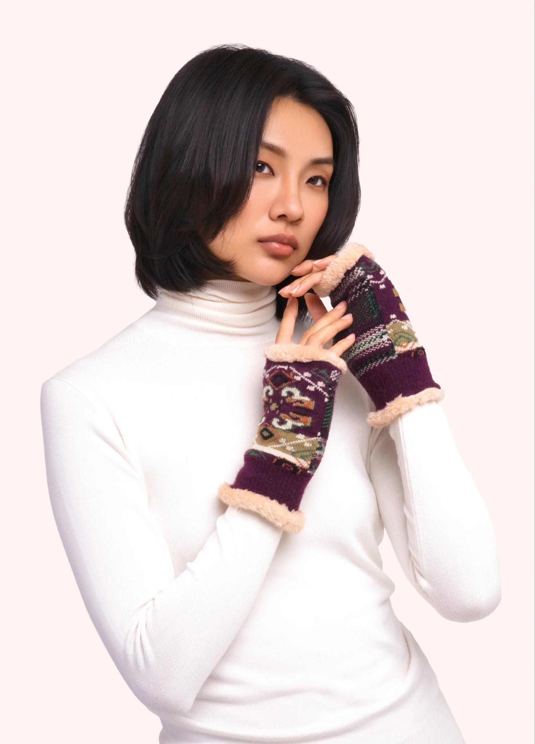 Powder at Gifted Boston Spa - Scandi Cosy Wrist Warmers Damson Mix