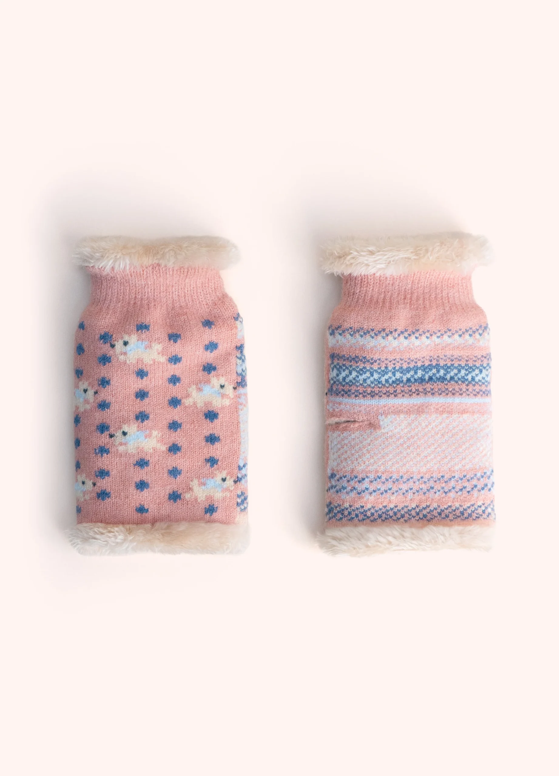 Powder Westie Wrist Warmers in Candy - Image 2