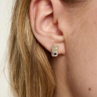 Tutti & Co Birthstone SEPTEMBER Lapis Organic Earring Gold EA870G