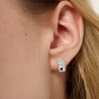 Tutti & Co Birthstone SEPTEMBER Lapis Organic Earring Silver EA870S