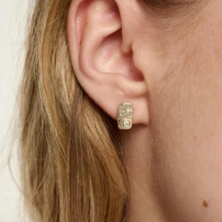 Tutti & Co Birthstone OCTOBER Moonstone Organic Earring Gold EA833G