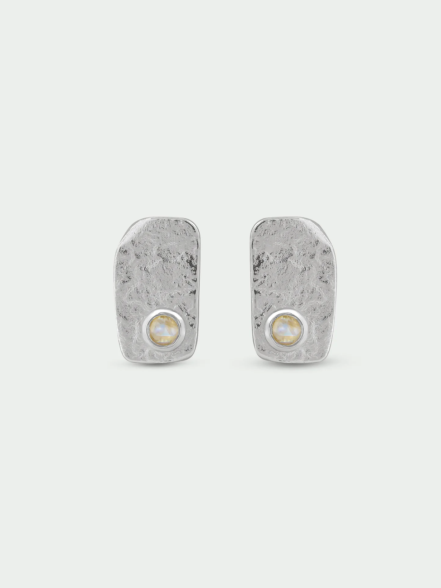 Tutti & Co Birthstone OCTOBER Moonstone Organic Earring Silver EA833S