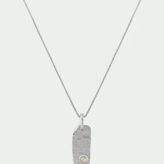 Tutti & Co Birthstone OCTOBER Moonstone Necklace Silver NE871S