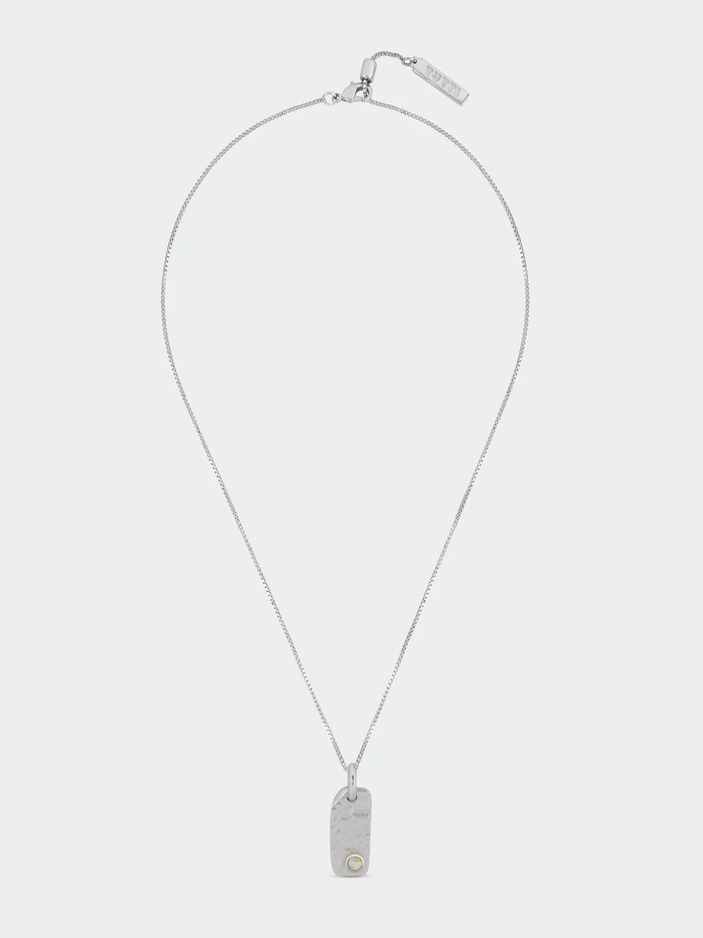 Tutti & Co Birthstone OCTOBER Moonstone Necklace Silver NE871S - Image 3