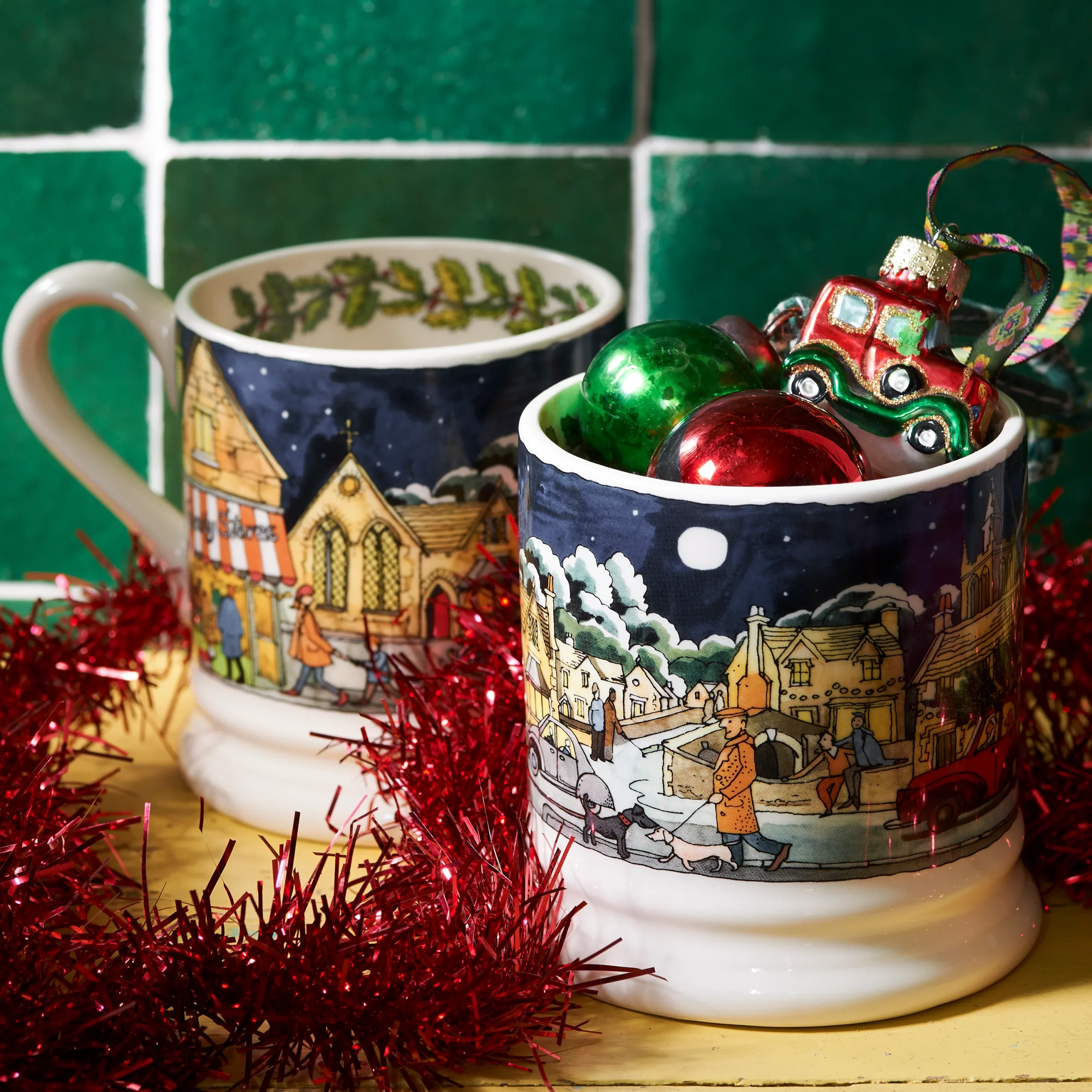 Emma Bridgewater at Gifted Boston Spa - Christmas Town and Country 1/2 Pint Mug