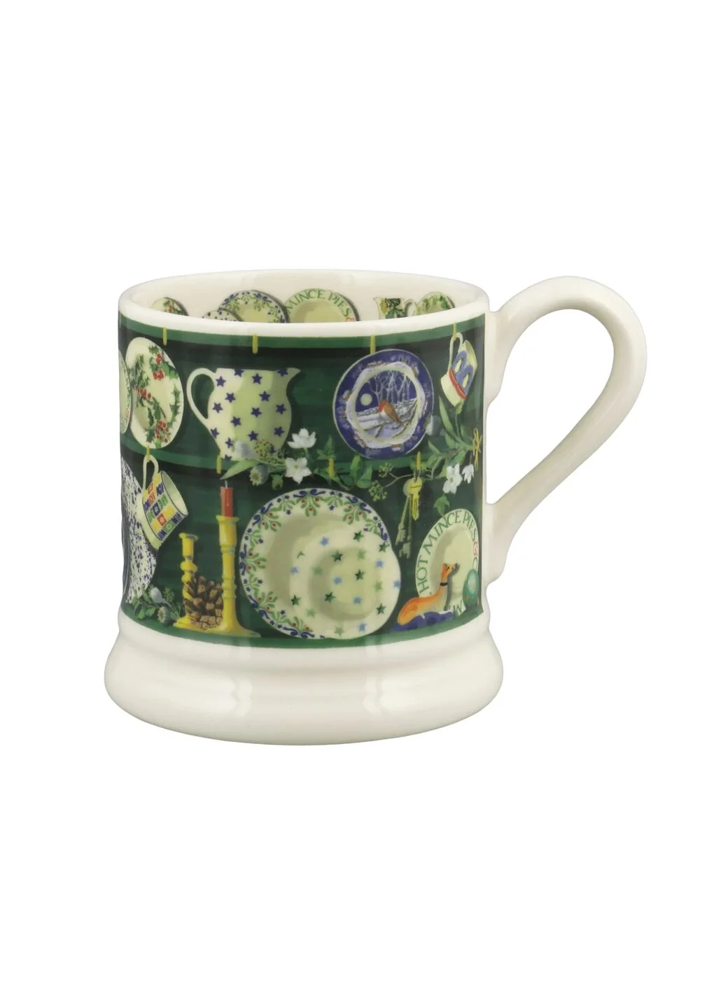 Emma Bridgewater Green Christmas Dresser 1/2 Pint Mug - Image 2