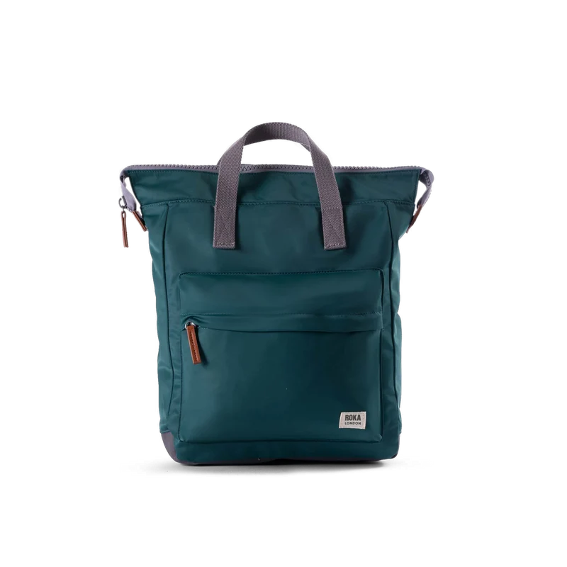 Roka Bantry B Recycled Nylon Backpack Medium in Teal - Image 2