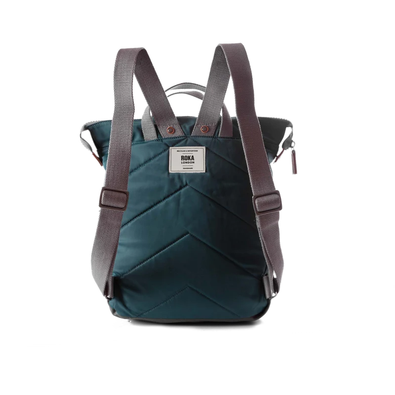 Roka Bantry B Recycled Nylon Backpack Medium in Teal - Image 3