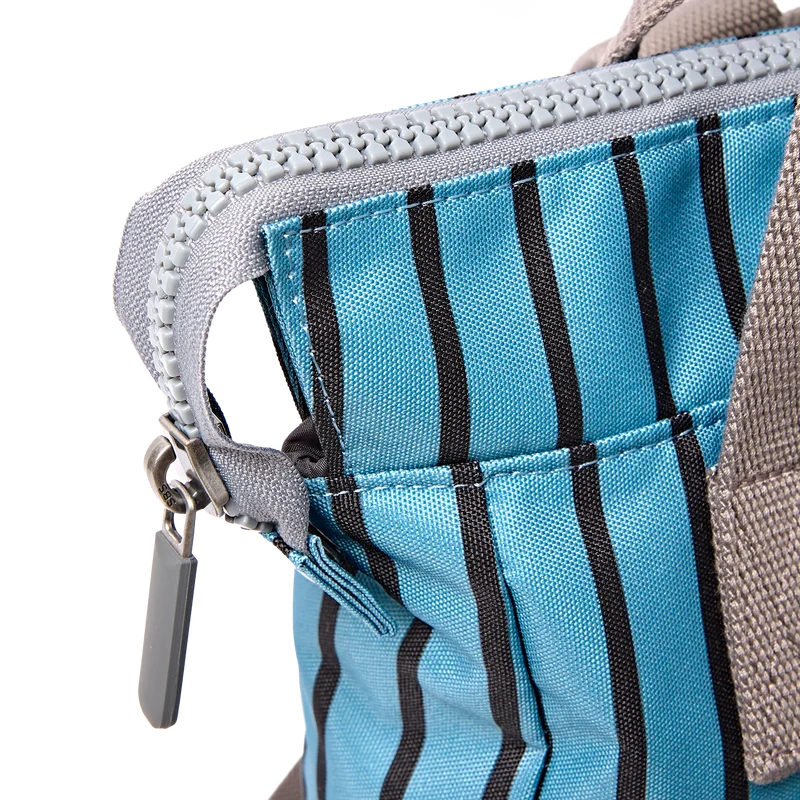 Roka Bantry B Recycled Canvas Backpack Small in Blue Stripe - Image 7