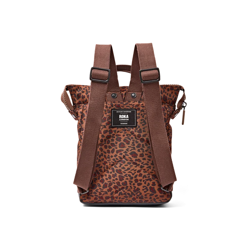 Roka Bantry B Recycled Canvas Backpack Small in Mini Leopard - Image 4