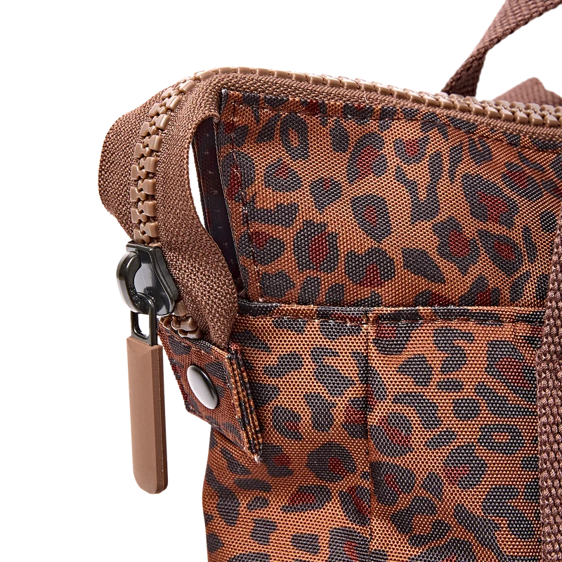 Roka Bantry B Recycled Canvas Backpack Small in Mini Leopard - Image 6