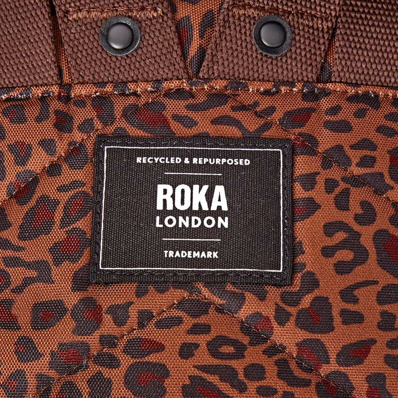 Roka Bantry B Recycled Canvas Backpack Small in Mini Leopard - Image 8